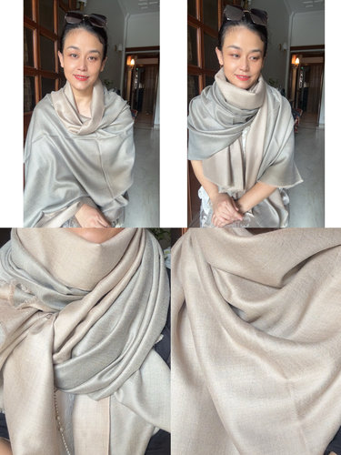 zooni520 | 双面半卡尼 非遗pashmina 克什米尔手工披肩围巾