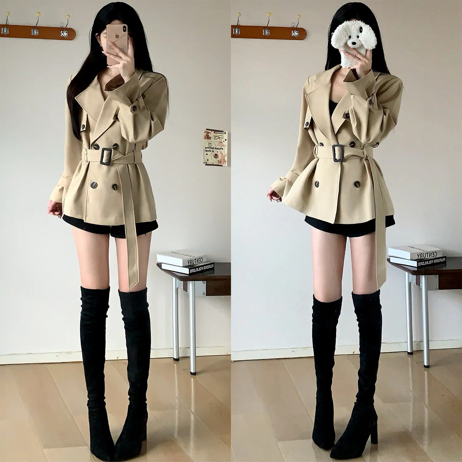 高级感韩版风衣外套女2026春秋新款英伦风小个子收腰气质短款大衣