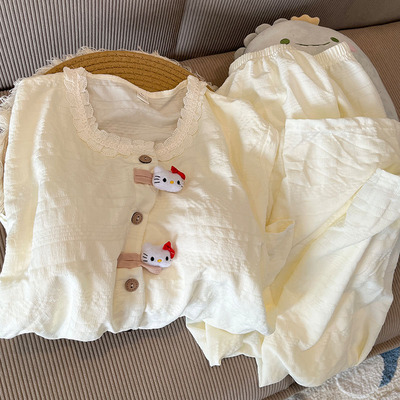 睡衣女款春秋夏季云朵棉家居服