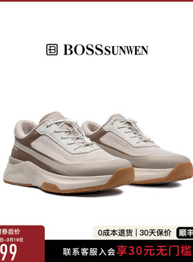BOSSSUNWEN/博斯·绅威篮球鞋带运动休闲鞋2026新款网面透气男鞋