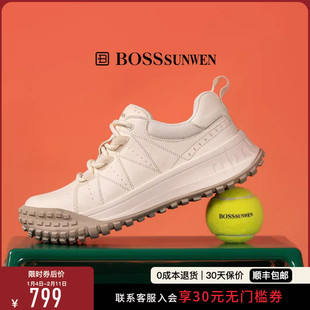 BOSSSUNWEN/博斯·绅威男2025新款厚底增高运动鞋高端休闲轮胎鞋