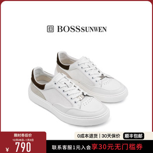 休闲小白鞋 BOSSSUNWEN 厚底网面运动板鞋 新款 博斯·绅威秋季