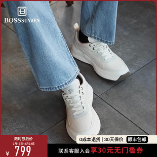 [私模大底]BOSSSUNWEN/博斯·绅威新款轻便运动鞋厚底防滑休闲鞋
