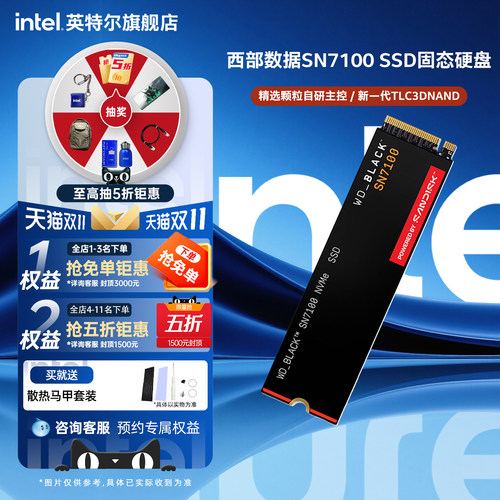 西部数据SSD固态硬盘M.2 SN7100 PCIe4.0 原闪迪 Intel旗舰店电脑