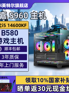 【Intel旗舰】英特尔显卡DIY主机台式组装机三角洲行动电脑整机I5-14600KF/5070Ti/5080/5060Ti黑色海景房