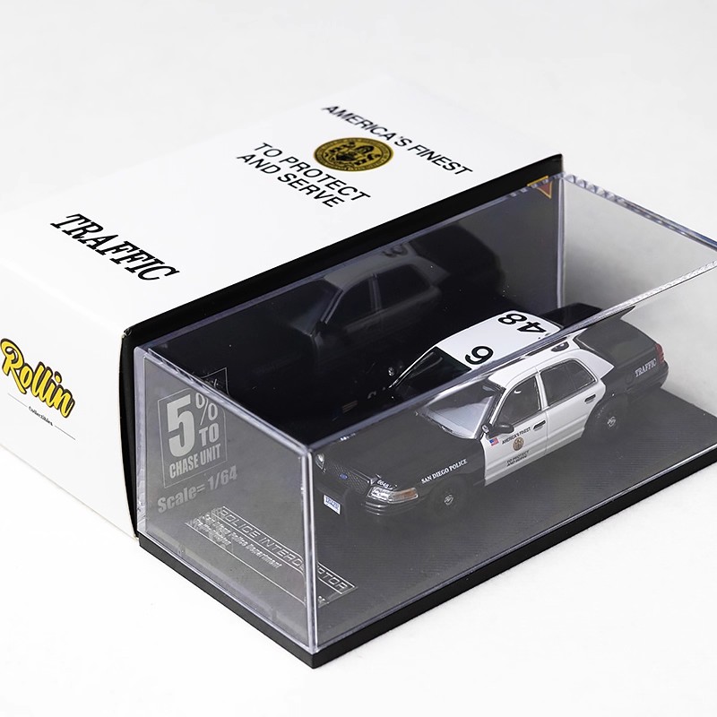 thumbnail for Ford Cv Victoria Crown Rollin 1:64 Nypd New York City Police Car Alloy Car Model