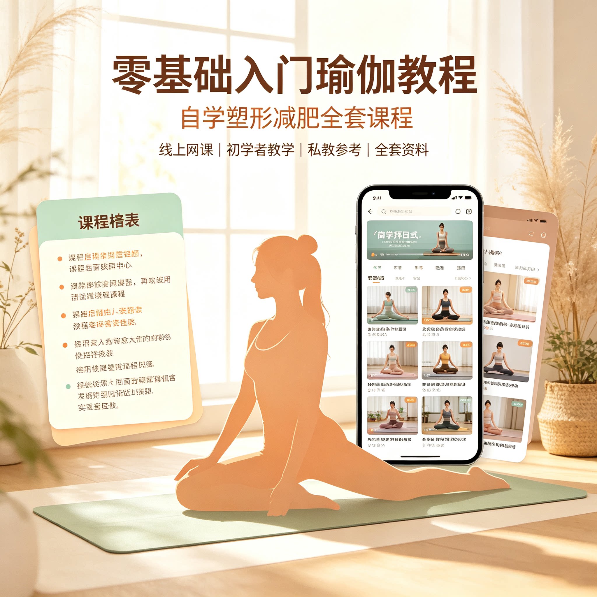 零基础瑜伽视频自学课程初学者塑设计素材/源文件
