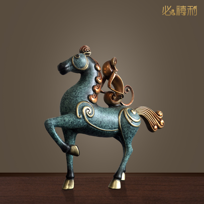 必禧利纯铜马上封侯开业礼品摆件