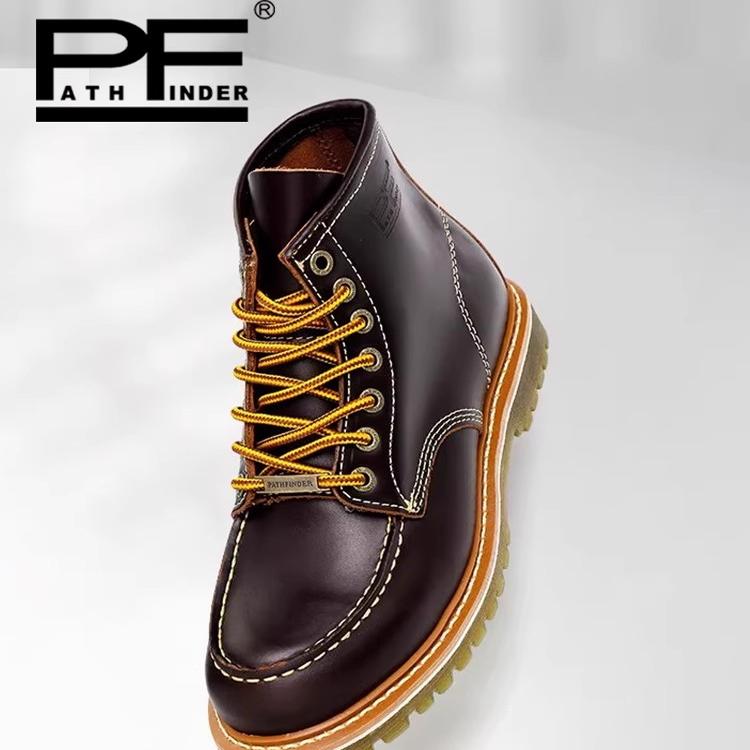 pf美式经典工装鞋复古牛皮户外登山马丁靴机车靴固特异男2038A