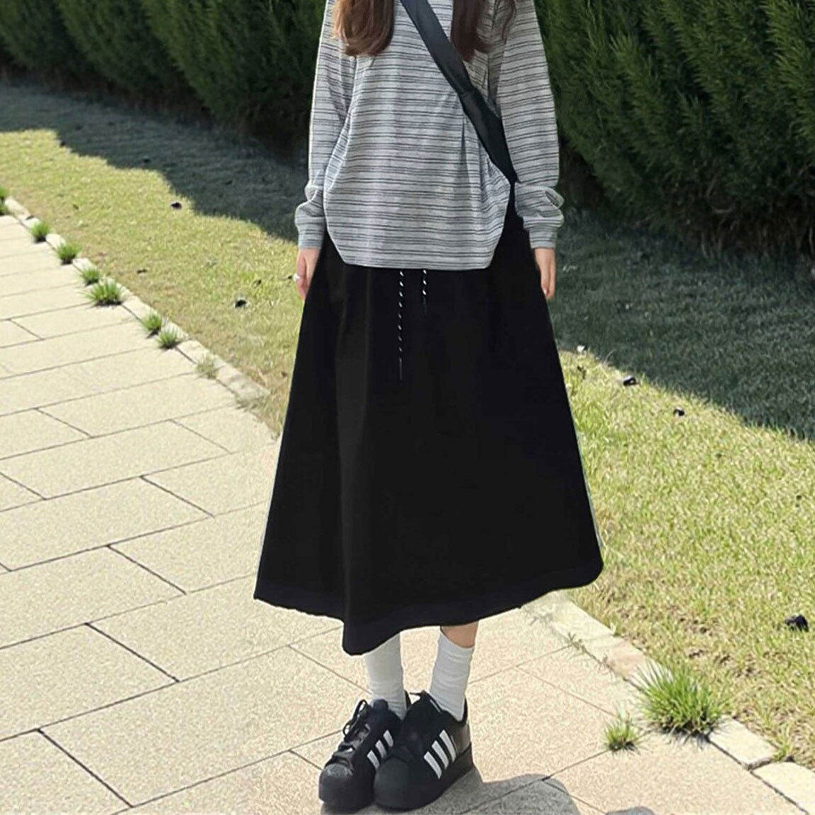 工装半身裙女2026新款胖mm伞裙a字半裙垂坠感小个子夏季南瓜长裙