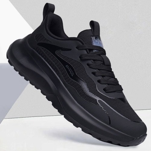 2026夏季新款黑色网面男鞋透气防滑厚底休闲运动鞋百搭潮流老爹鞋