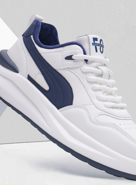 男鞋春季新款2025年潮流百搭休闲运动鞋舒适透气韩版皮面老爹鞋子