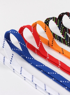 适配安踏kt6鞋带黑白彩色鞋带扁斜纹点平双层运动休闲潮流鞋绳