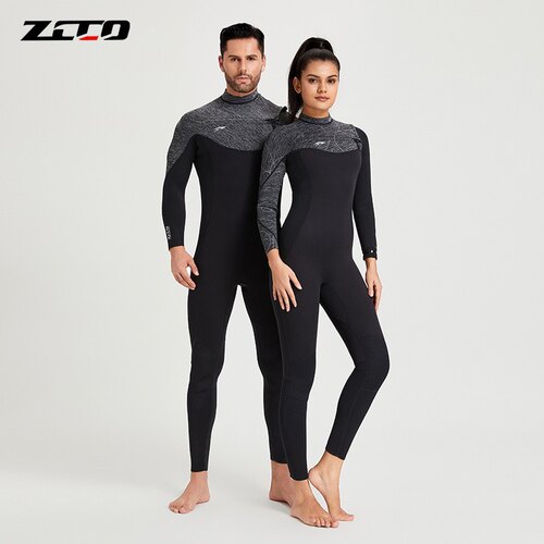 2/3mm ZCCO连体横拉链潜水服保暖男女超弹CR长袖潜水冲浪衣潜水服