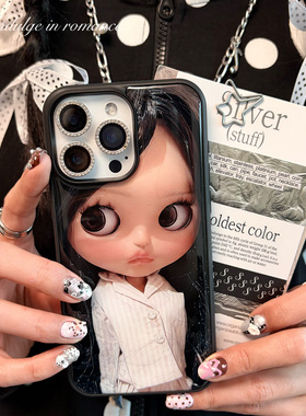 Blythe娃娃可爱穿条纹睡衣高级简约ins日韩古早适用iphone16promax亚克力壳苹果16plus/17promax手机壳16