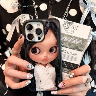 Blythe娃娃可爱穿条纹睡衣高级简约ins日韩古早适用iphone16promax亚克力壳苹果16plus/17promax手机壳16