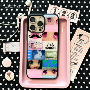 古早拼接音符二次元少女y2k原创复古iPhone17promax滴胶全包iphone17131416promax亚克力壳苹果1614pro手机壳