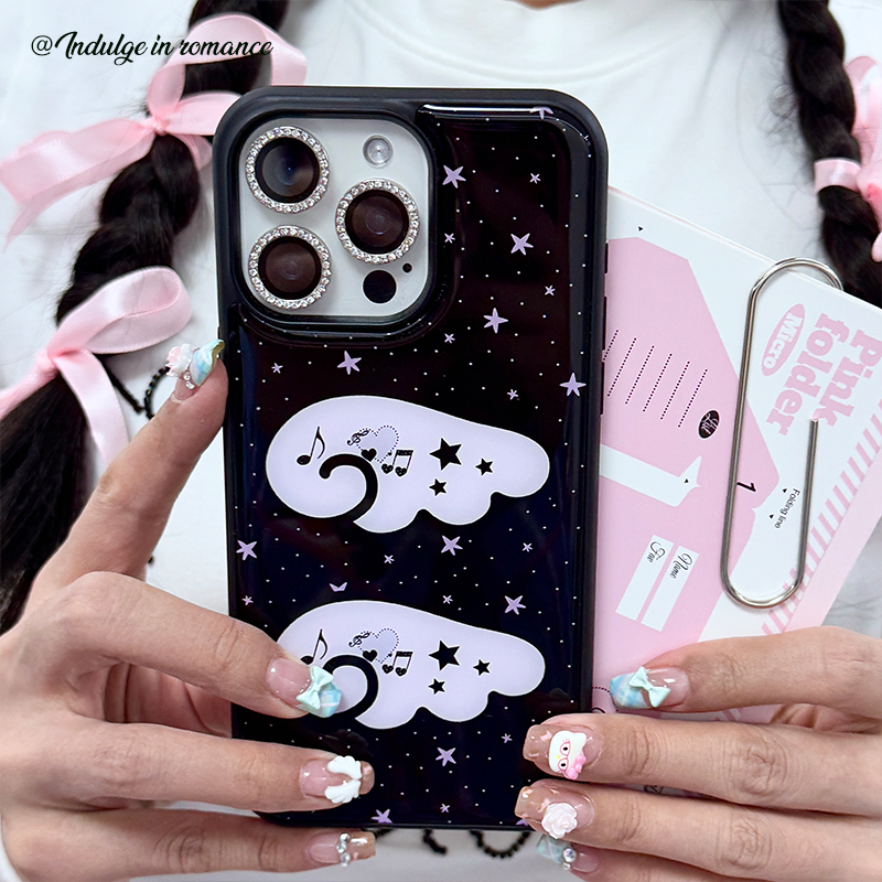 y2k星星简约音符天使翅膀星星ins韩少女 适用iphone16promax亚克力壳苹果15plus/14手机壳