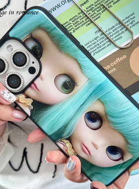 趣味怪诞绿发Blythe娃娃少女艺术可爱日韩古早适用iphone17promax亚克力壳苹果16plus/1516pro手机壳