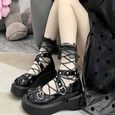 蕾丝花边女玻璃丝袜水晶袜JK袜子