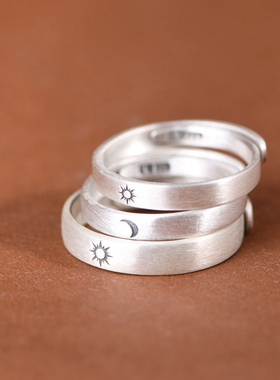 男女情侣9999银足银戒指个性百搭