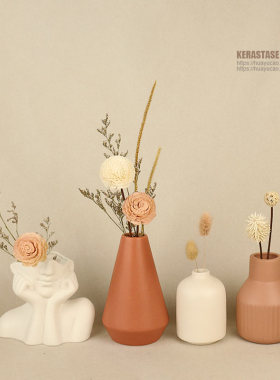 装饰品摆件家居饰品北欧奶油风干花轻奢高档玄关客厅房间摆设