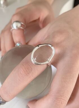 欧美风夸张个性戒指女清透精致百搭叠戴嘻哈开口指环跨境食指戒潮