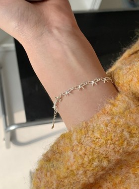 甜美蝴蝶结连接手链女简约时尚百搭气质个性网红手环ins风手饰潮