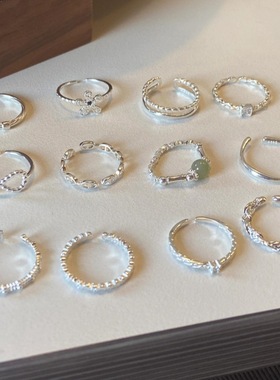 小红书新品素圈戒指女夏季S925镀银ins风小众设计简约百搭指环潮