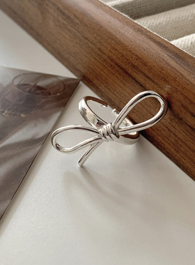 韩系冷淡风蝴蝶结食指戒指女