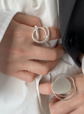 几何夸张个性戒指女网红时尚欧美风气质嘻哈开口指环创意食指戒潮