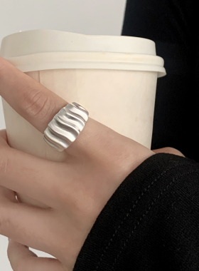 小众雾面哑光百搭女士食指戒指