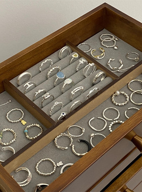 百搭时尚个性戒指女网红爆款地摊叠戴S925镀银指环小众食指戒