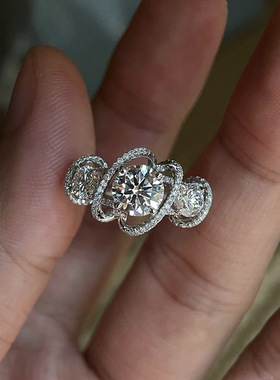 甜酷轻奢环绕闪亮戒指女高级感时尚百搭个性开口指环网红食指戒潮