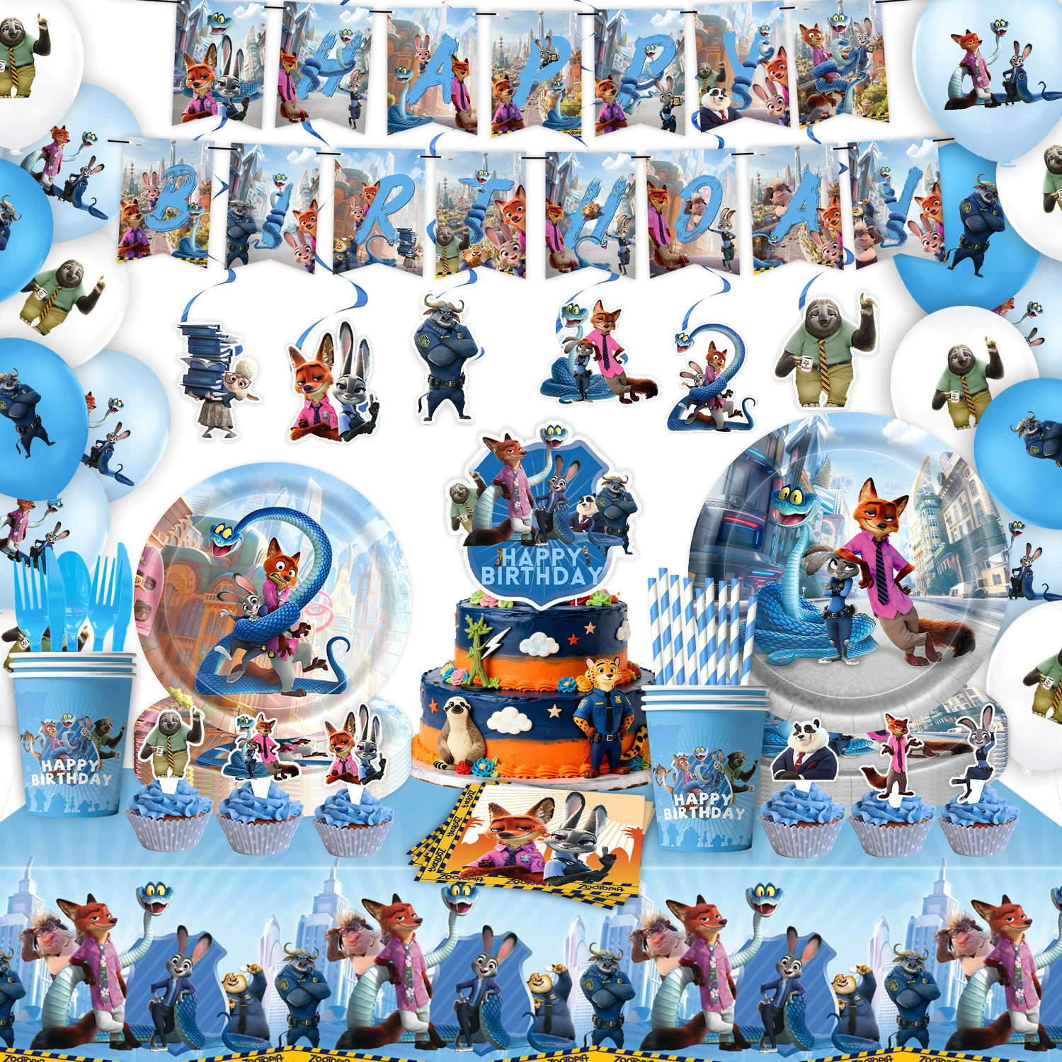 疯狂动物城2主题儿童生日派对装饰餐具兔子警官纸盘纸杯拉旗横幅,节庆用品/礼品,节日装扮用品,淘宝优惠券,粉丝福利购,淘宝优惠卷