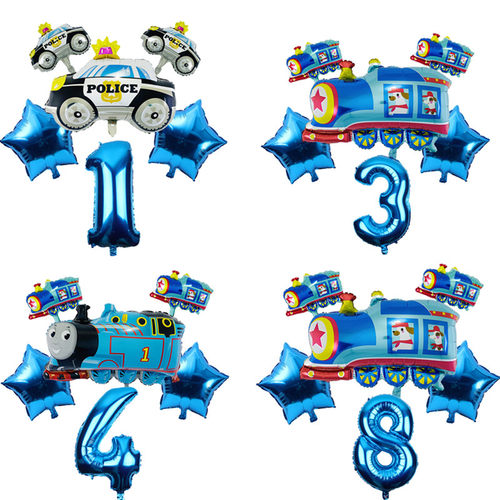 6件套校车警车托马斯气球0生日宴