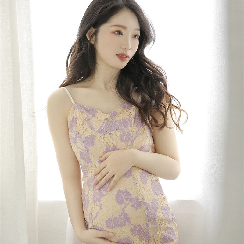 影楼展会新款孕妇拍照主题服装法式温柔吊带裙孕妈个人写真艺术照