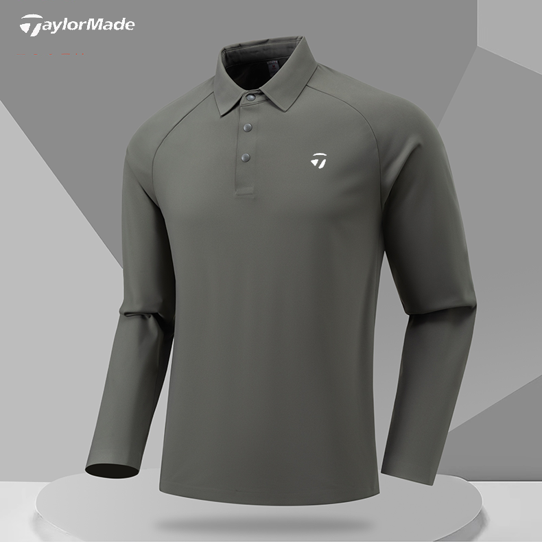 Taylormade泰勒梅高尔夫POLO衫男士速干透气磨毛上衣运动t恤长袖