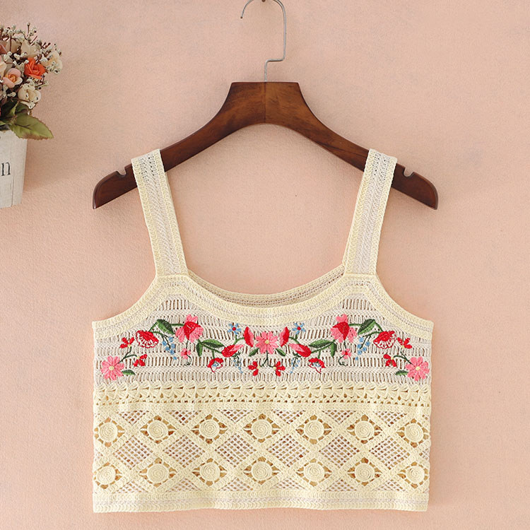 民族风刺绣露脐吊带2025夏装绣花小背心女无袖上衣设计感百搭小衫