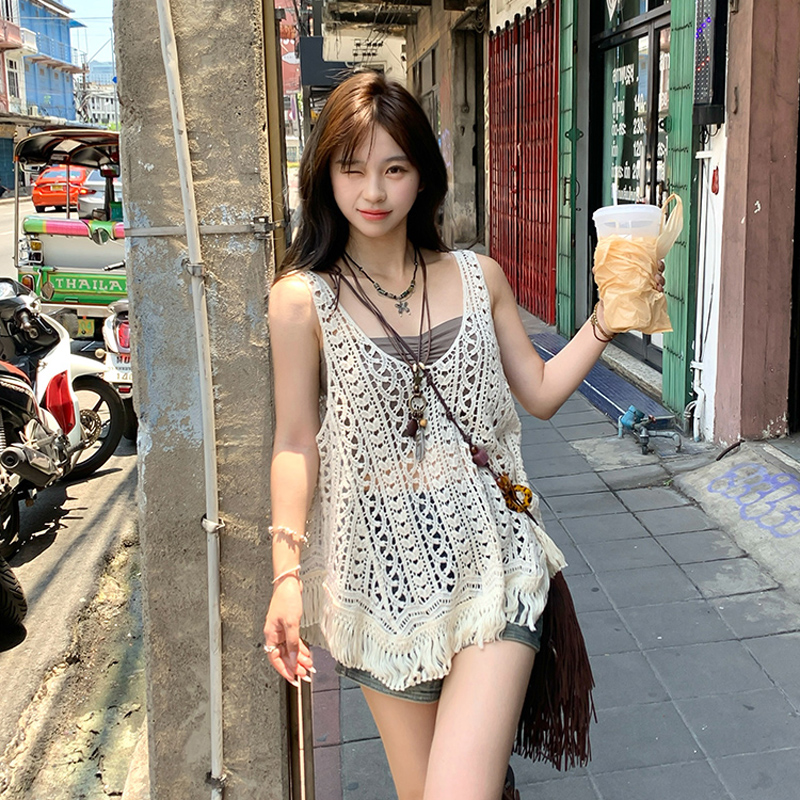 纯欲度假风夏女韩版显瘦无袖吊带