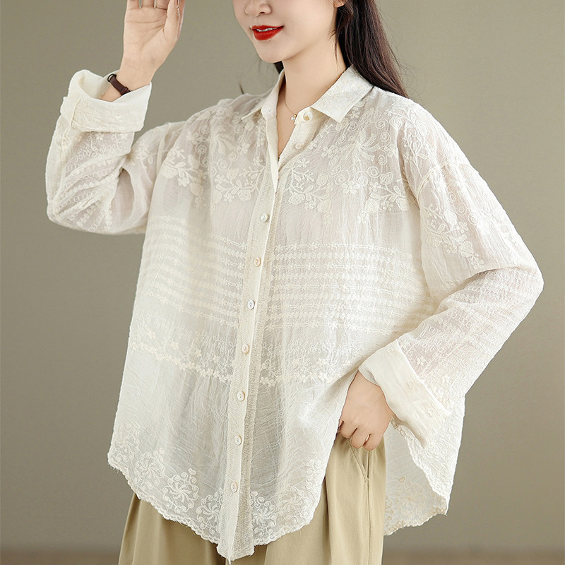 韩系防晒衬衫女夏季薄款设计感轻奢上衣2025新款长袖开衫衬衣外套