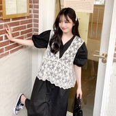 宽松薄款 蕾丝网纱马甲背心女春夏外穿新款 韩版 外搭披肩上衣披肩女