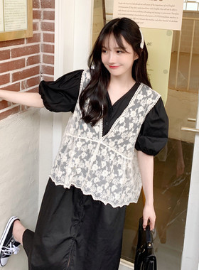 蕾丝网纱马甲背心女春夏外穿新款