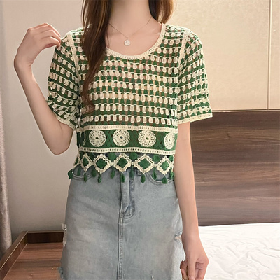 洋气独特别致小个子显瘦短款上衣