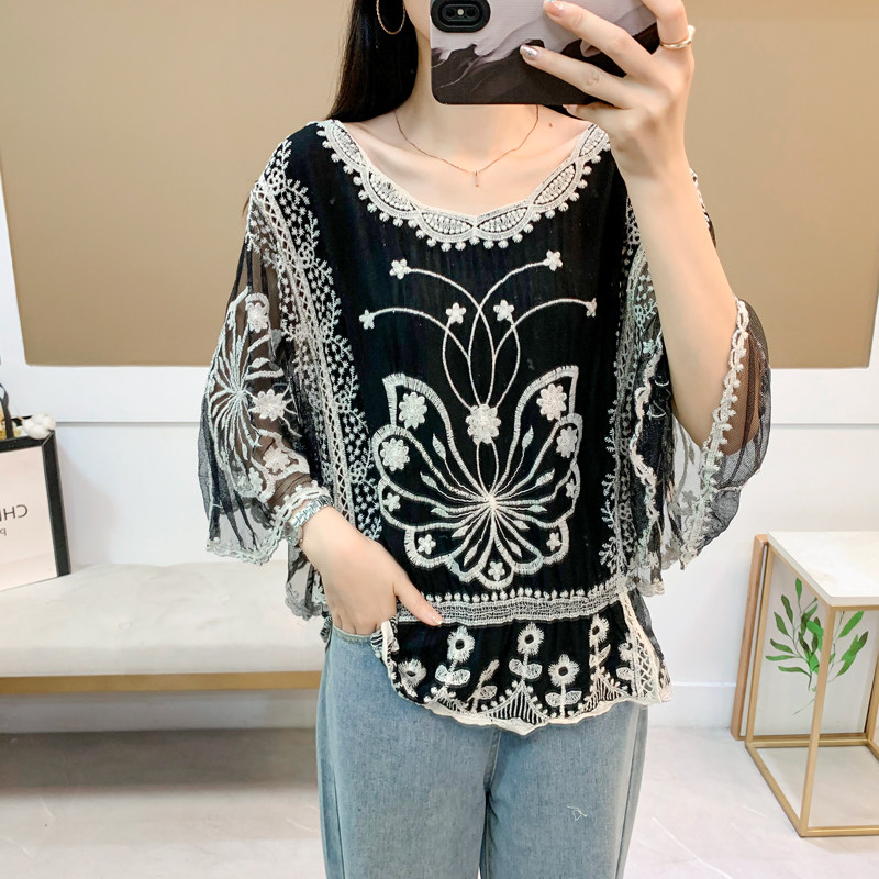 很仙女上衣2025年秋季爆款白色蝙蝠衫超仙显瘦复古蕾丝罩衫带收腰,女装/女士精品,蕾丝衫/雪纺衫,淘宝优惠券,粉丝福利购,淘宝优惠卷