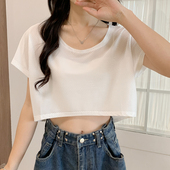 女夏百搭套头露脐短袖 韩版 勾花小罩衫 镂空坎肩上衣宽松薄款 蕾丝衫