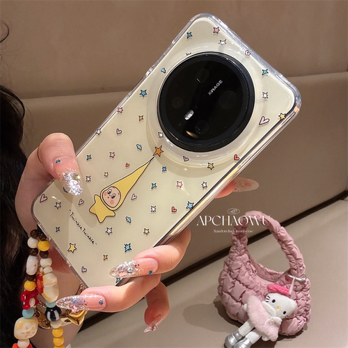 可爱双层彩色星星小人适用mate70pro华为手机壳pura70/80pro创意60pro+防摔套mate60pro全包女款