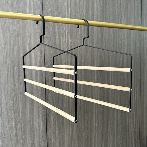轻奢极简风木质衣架多层挂衣架