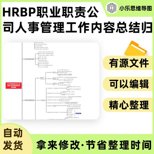HRBP职业职责公司人事管理工作内容总结归纳思维导图Xmind笔记制