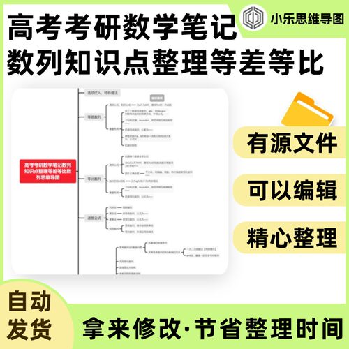 高考考研数学笔记数列知识点整理等差等比数列思维导图Xmind笔记